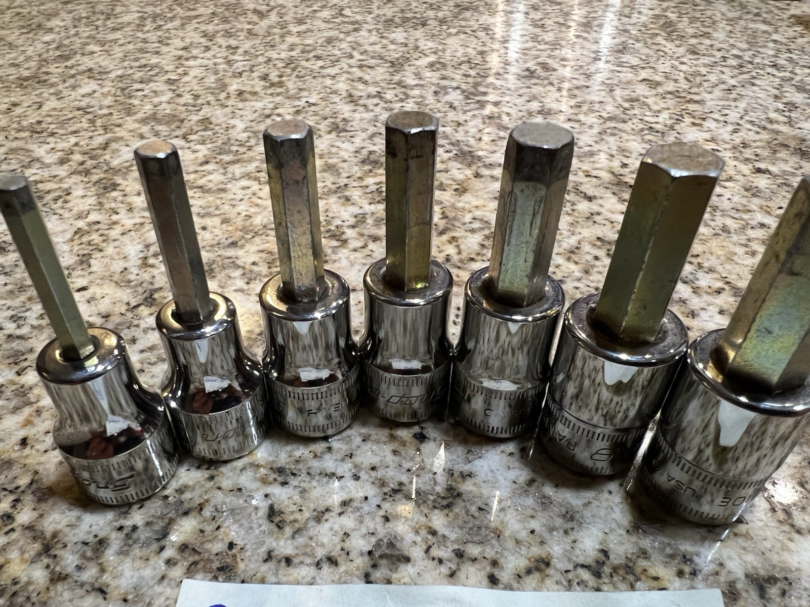 Snap On Tools 207EFAMY 7 Piece 3/8″ Drive Metric Hex Bit Socket Set 4MM-10MM