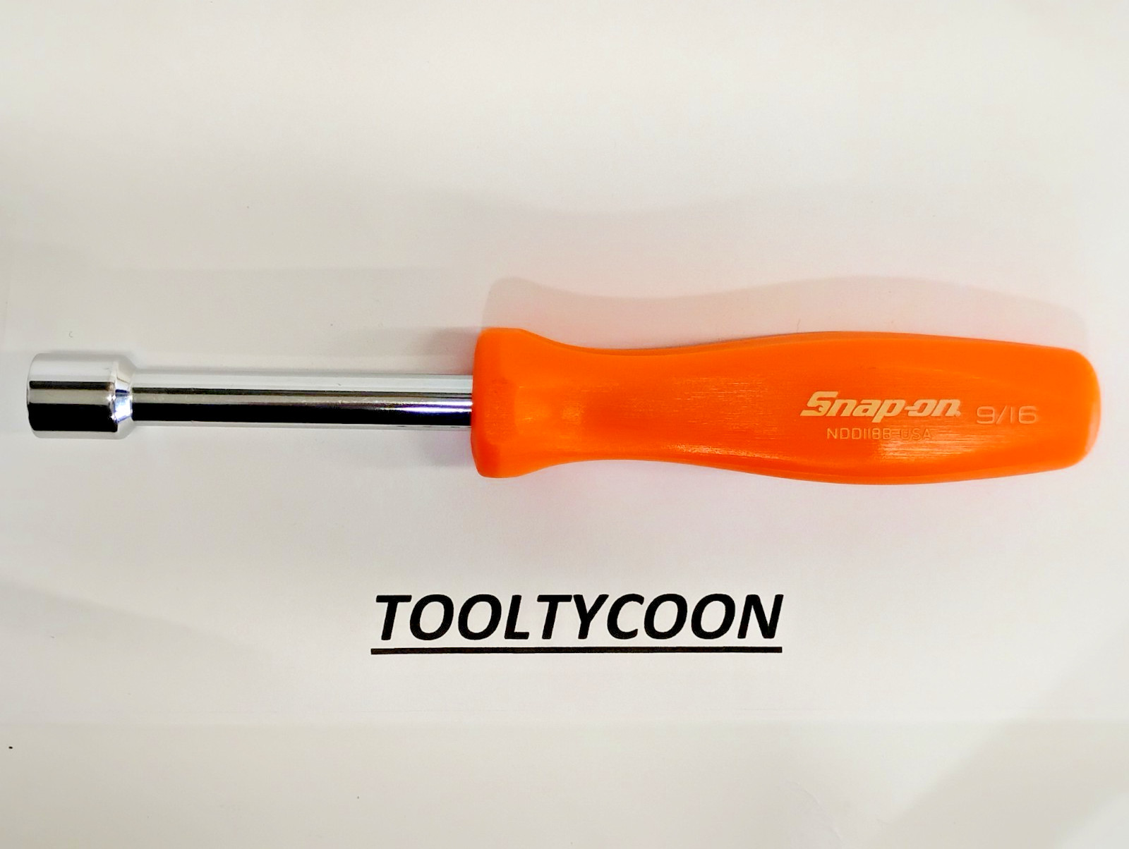 Snap-on Tools USA NEW 9/16″ SAE 6 Point ORANGE Hard Handle Nut Driver NDD118B