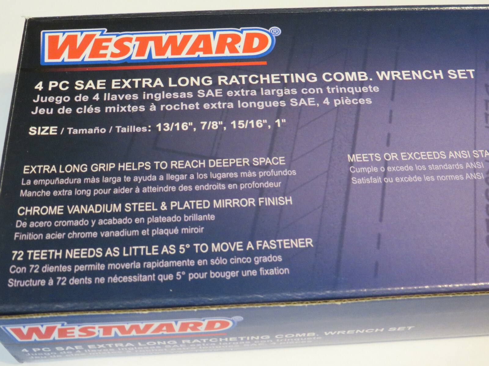 WESTWARD SAE EXTRA LONG RATCHETING WRENCH SET SIZES: 13/16″, 7/8″, 15/16″ 1″