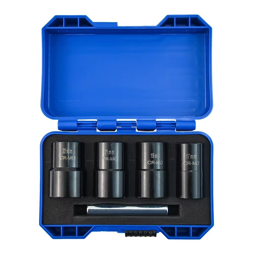 Bolt Nut Extractor 1/2″ Drive Impact Removal Socket Tool Set 17mm-19mm-21mm-22mm