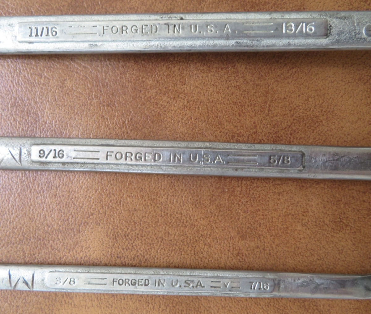 1940s 50s 5pc. CRAFTSMAN Double Line 12pt Offset Box End Wrenches 3/8″- 1″