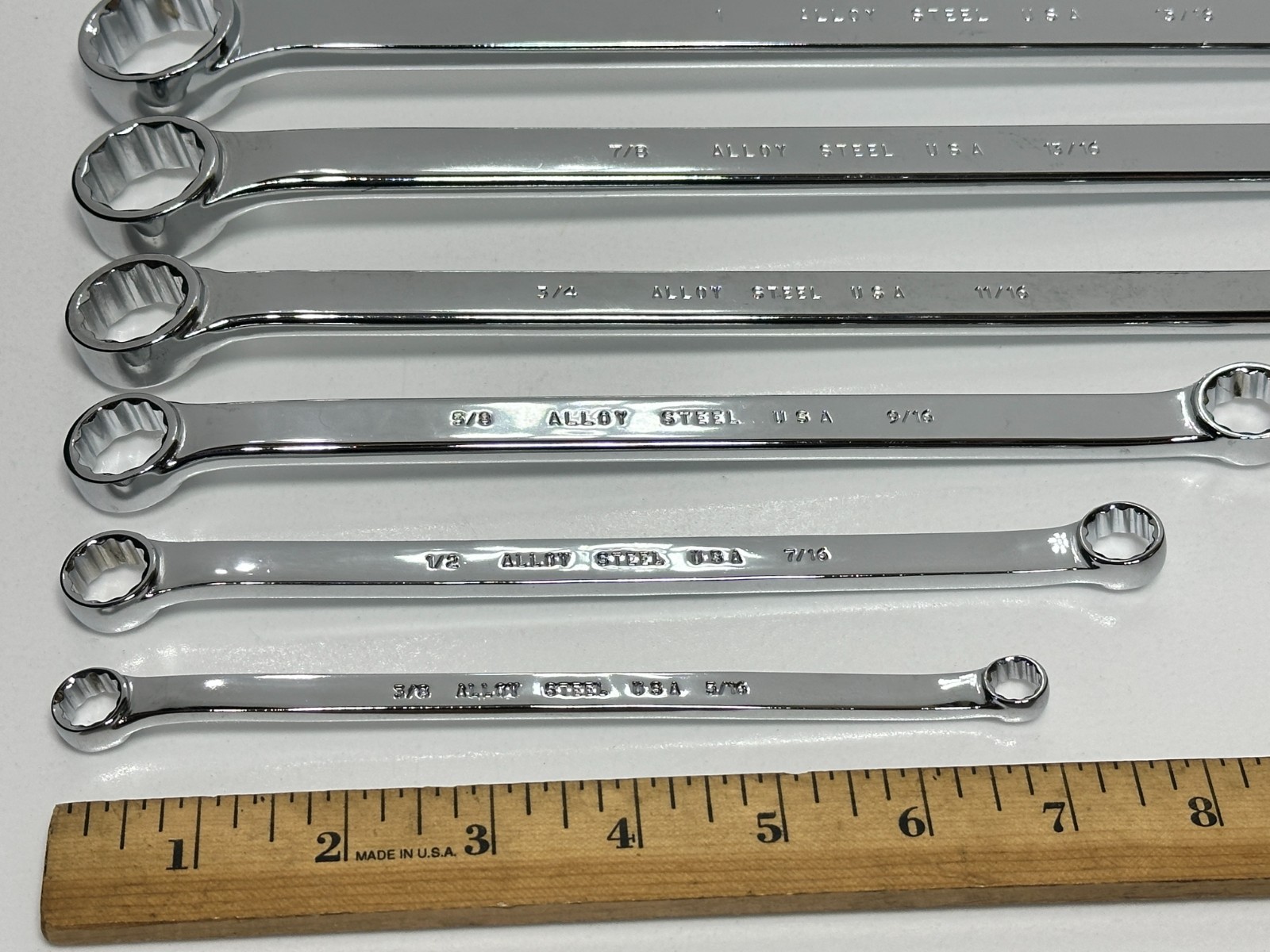 Blackhawk Tools USA 6pc SAE 5/16-1” BWS LONG Polished Double Box End Wrench Set