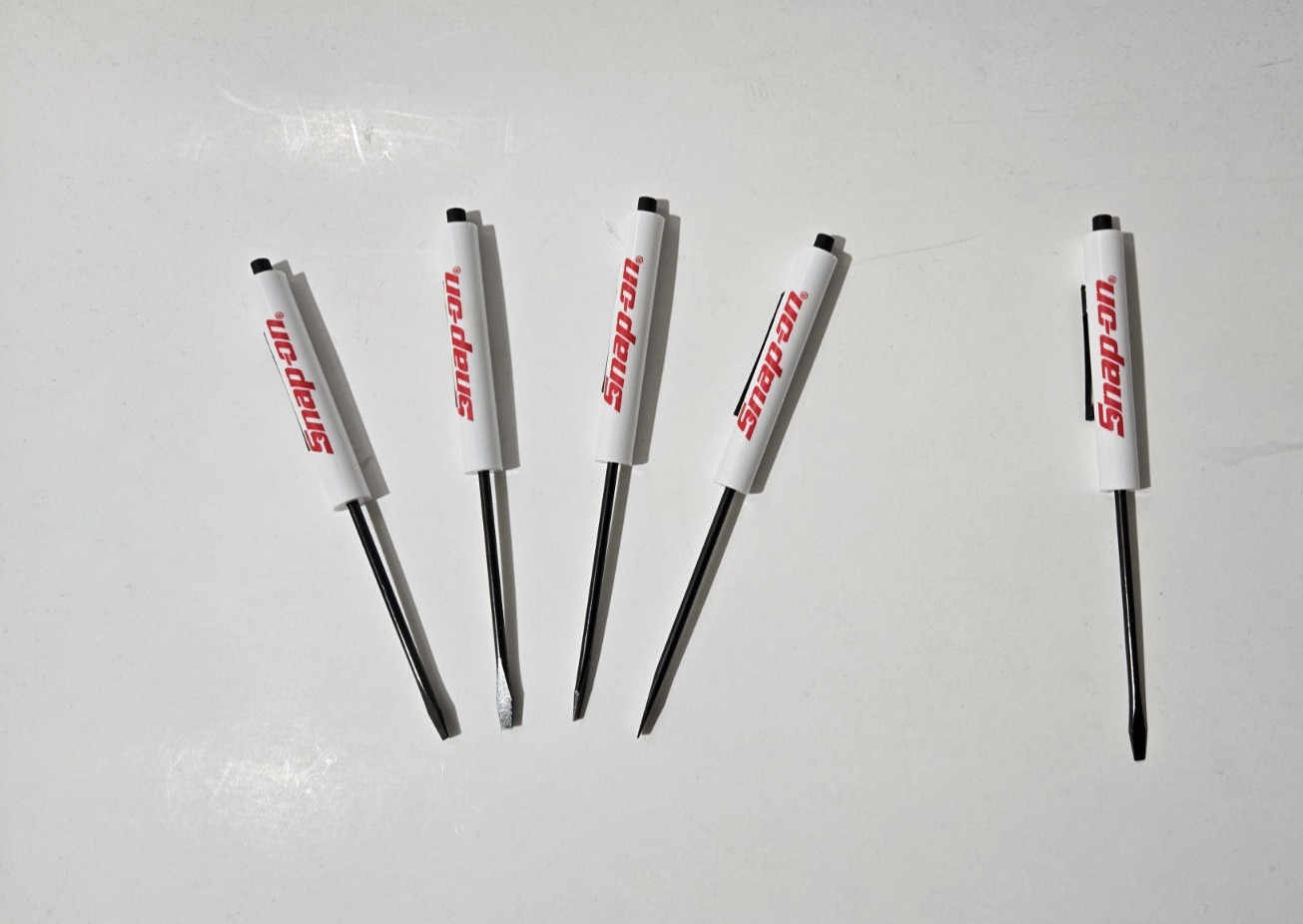 5 Snap on tools Special Edition pocket screwdrivers WHITE PROMO Blacked/Out+gift