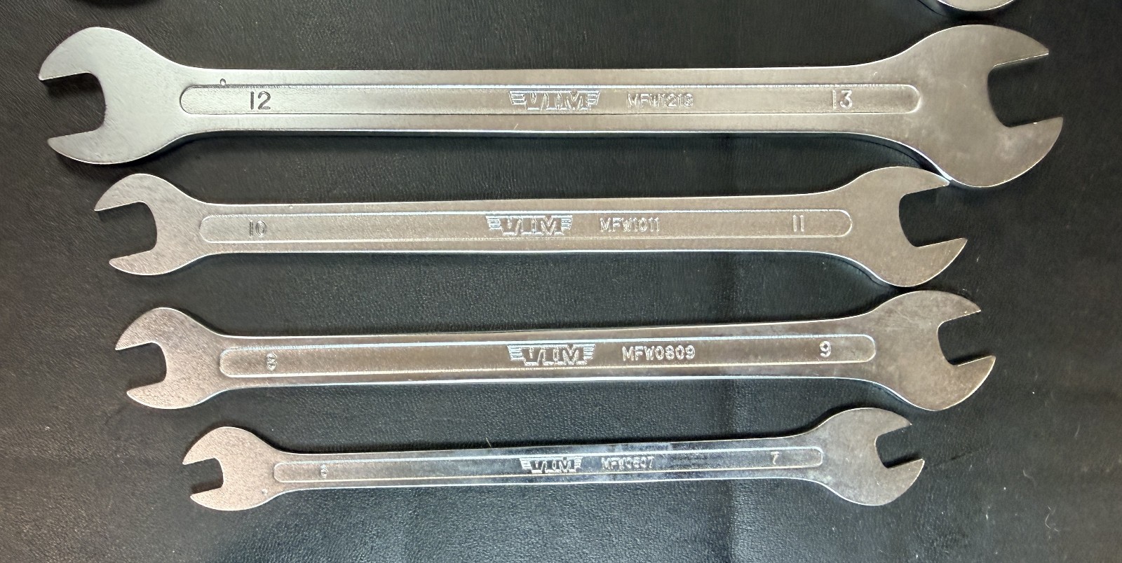VIM Tools VIMMFW100 7-Piece Metric Flat Thin Wrench Set , 6mm to 19mm