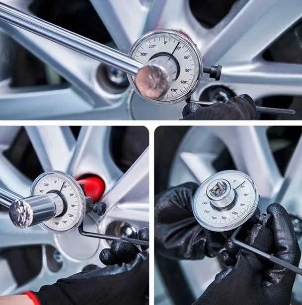 360 Degree 1/2″ Drive Torque Angle Gauge Meter Rotation Measure Wrench Tool