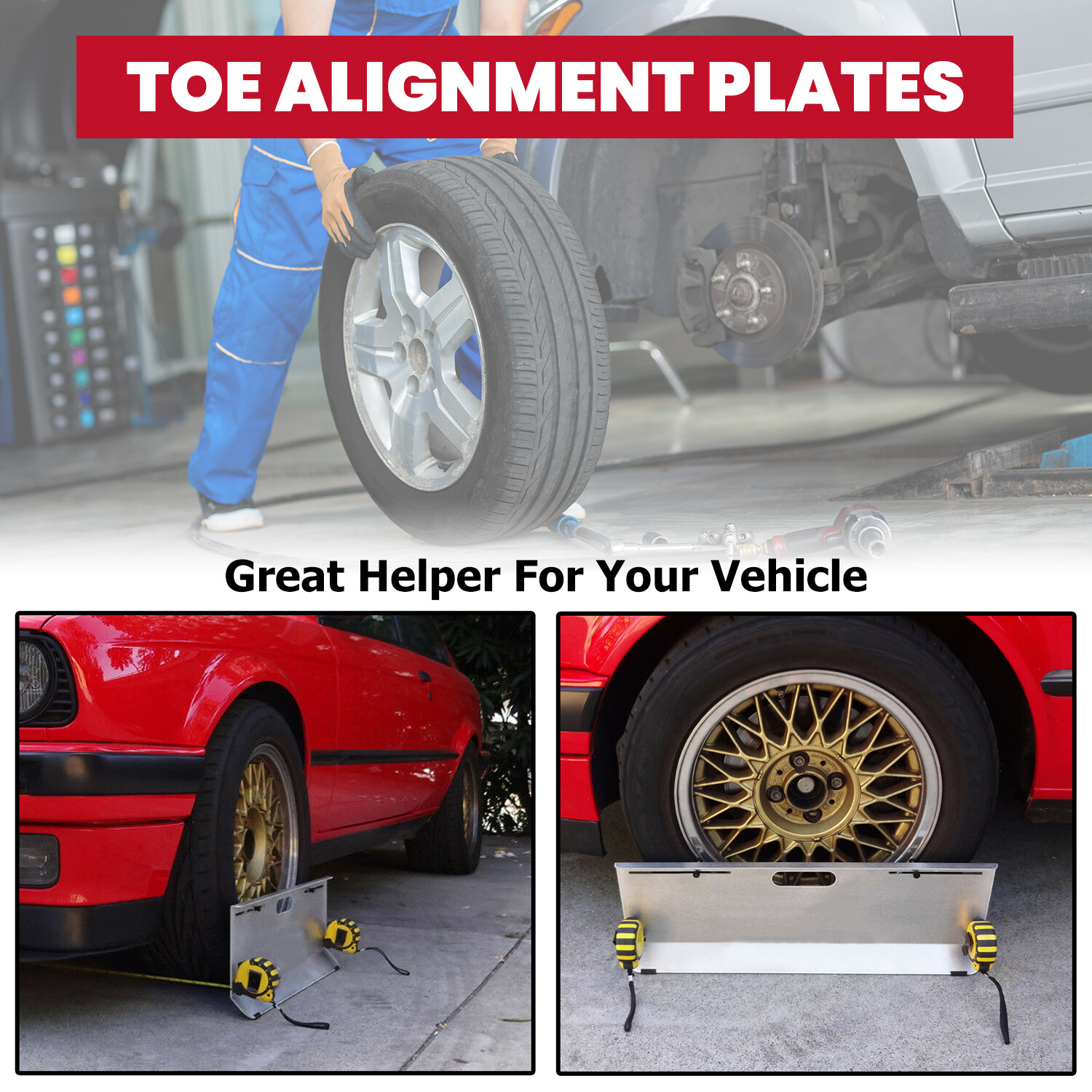 HECASA Toe Plates-Most Accurate DIY Wheel Alignment Tool/Gauge Aluminum