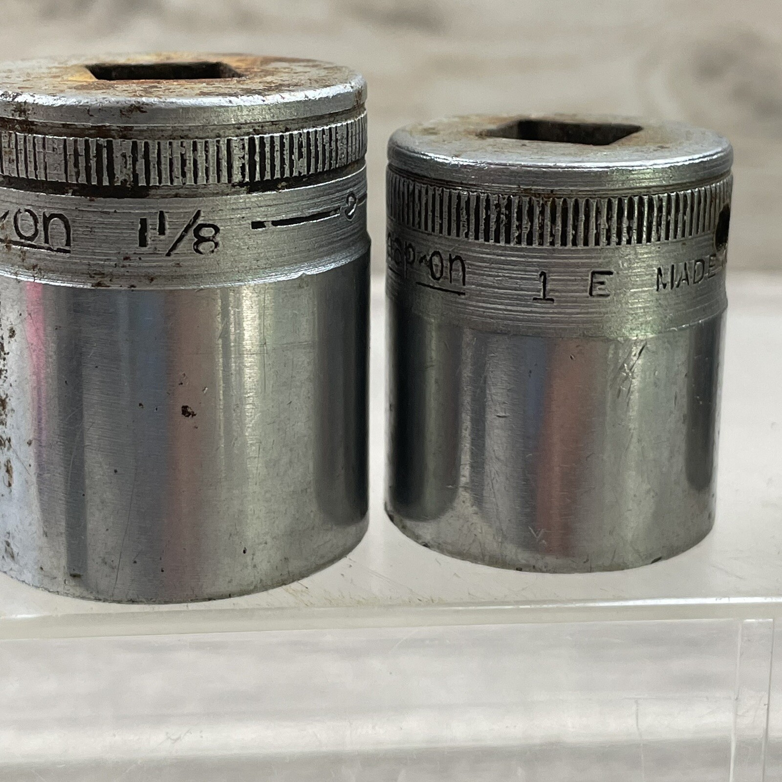 Snap On USA Socket Set 1/2” Drive 12 Point 1 3/16 + 1 1/8 + 1 + 19/32 + 11/16 +
