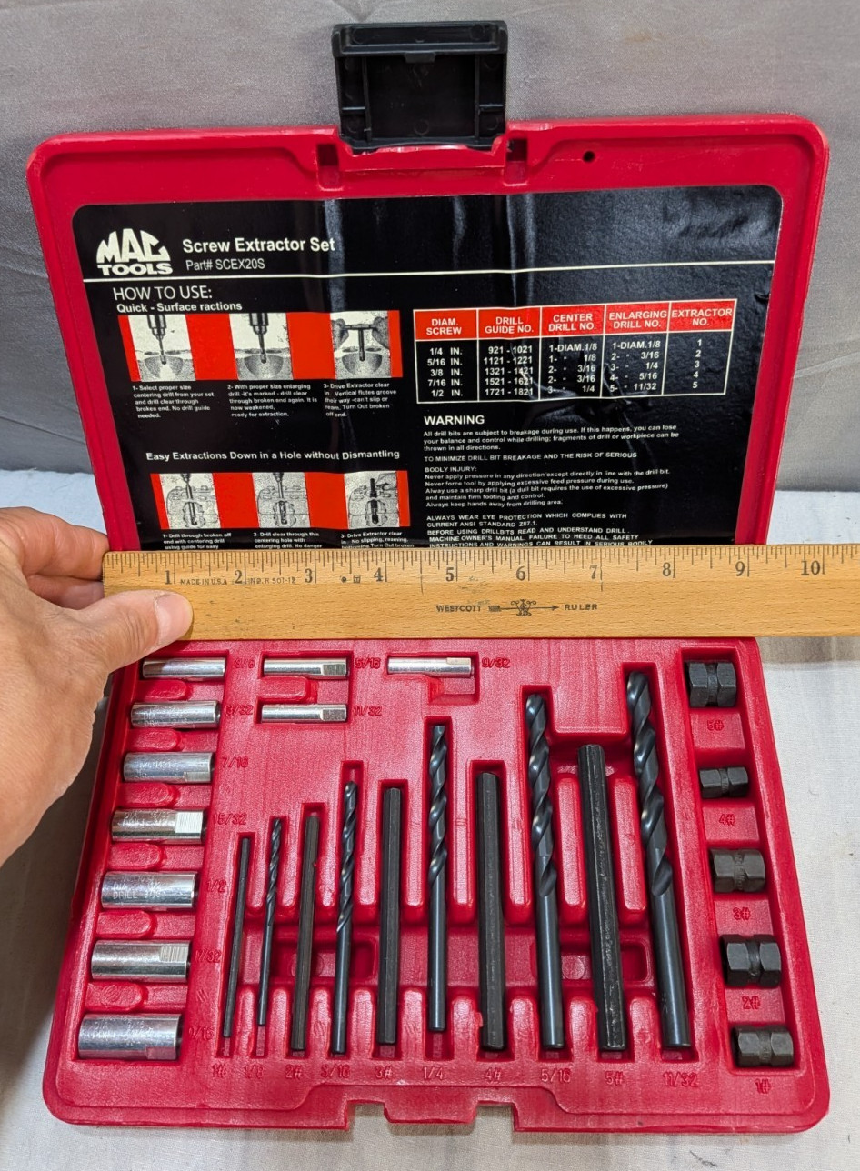 NEW Mac Tools 20 pc Screw Extractor Set SCEX20S
