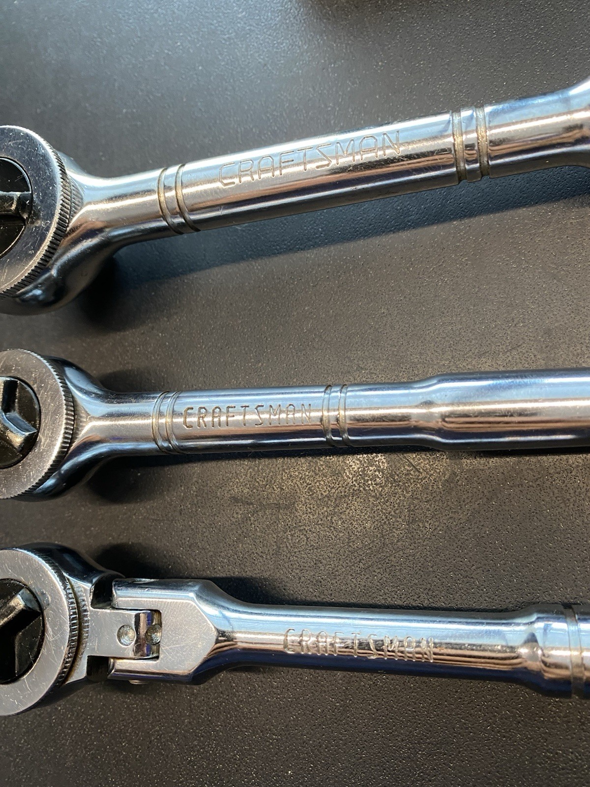 CRAFTSMAN 9 4378 3/8” Drive Stubby Thumb Wheel Flex Head Ratchet 943796, 943797