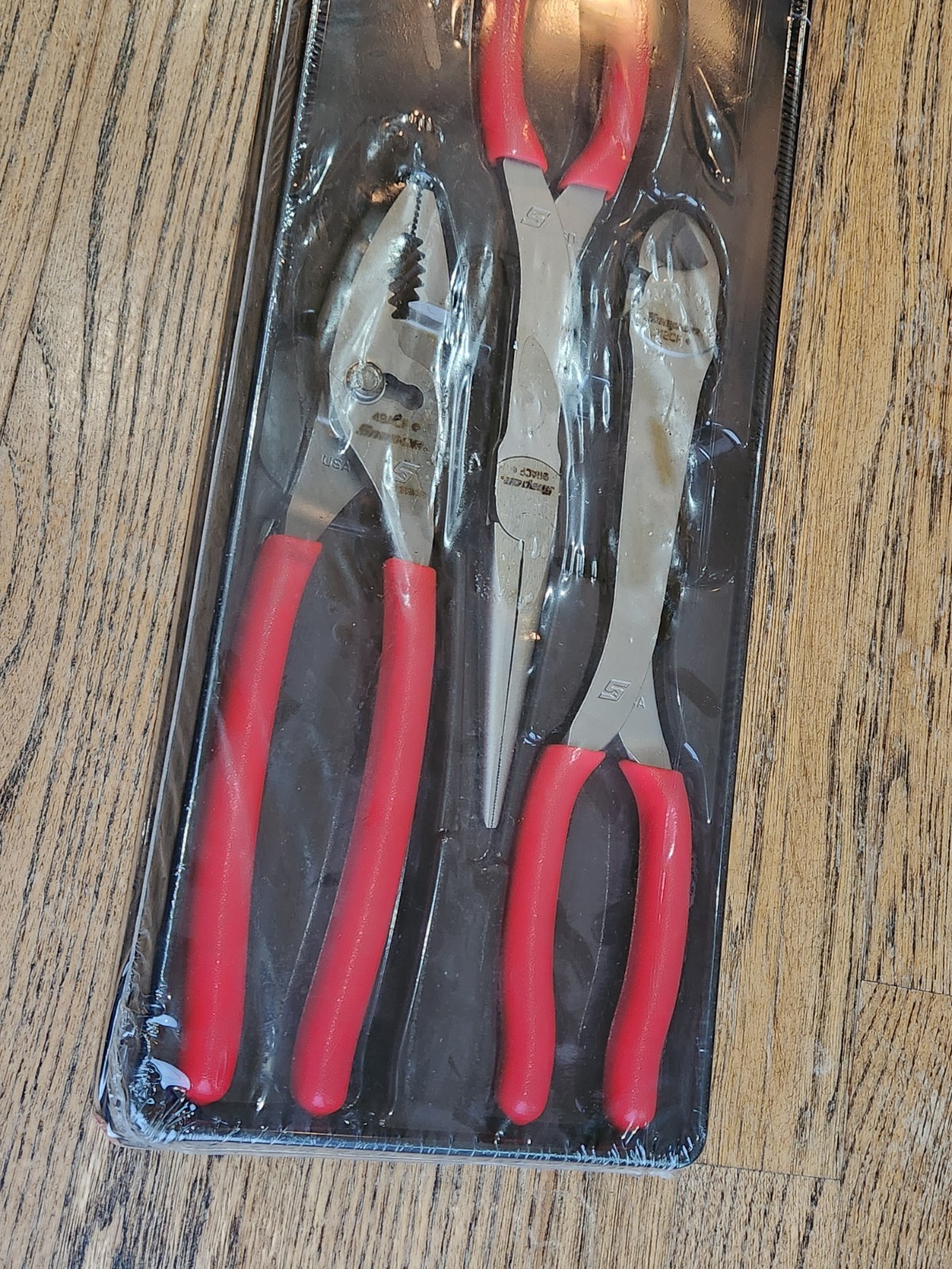 New Snap-on 3pc Heavy Duty Pliers Set PL330ACF Red Grip 312CF 49ACF 911CF