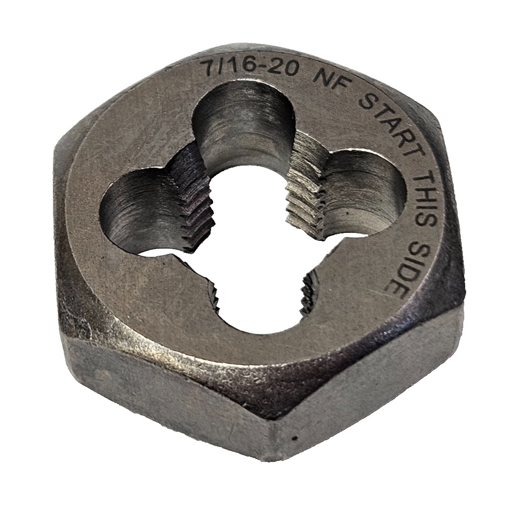 7/16-20 NF X 1″ Hex Die Irwin Hanson 6540 Rethreading Carbon Steel USA