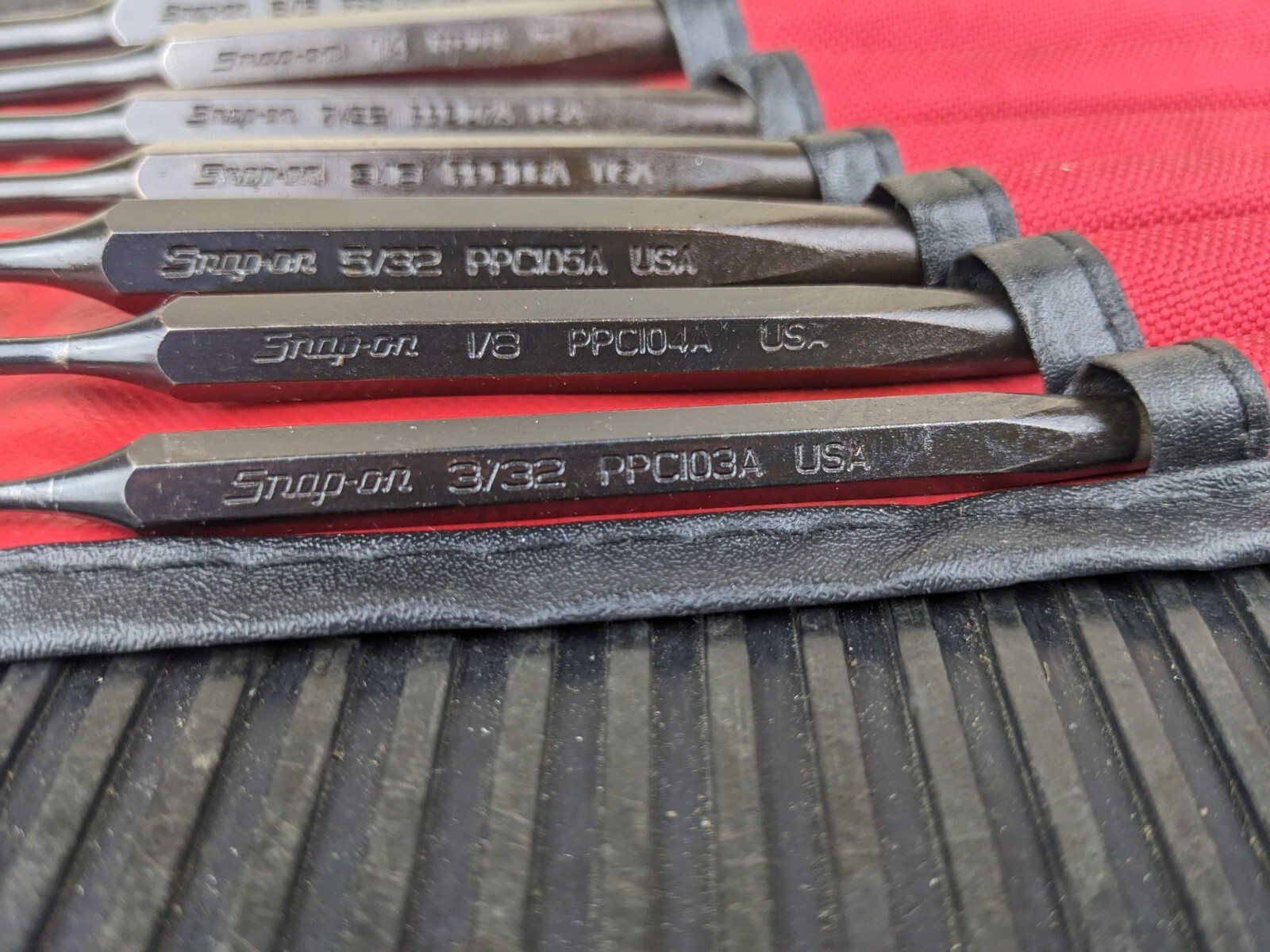 #bg302 Snap On Tools Punch And Chisel Set PPCD70BK 8-Piece