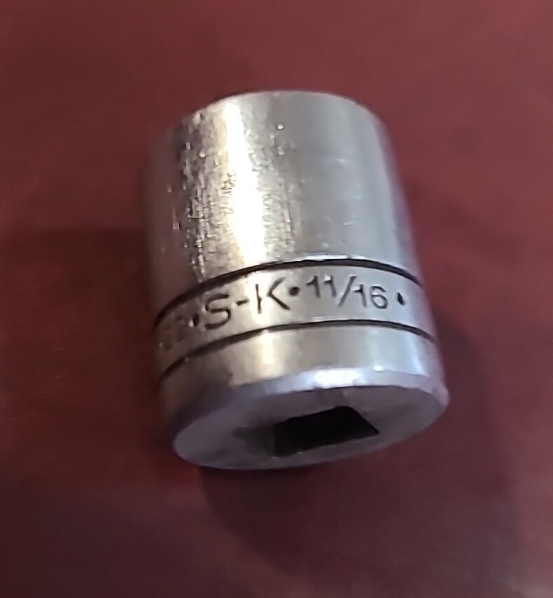 S-K Tools 11/16in Chrome Socket 3/8 Drive SK Tools 11/16″ USA Vintage