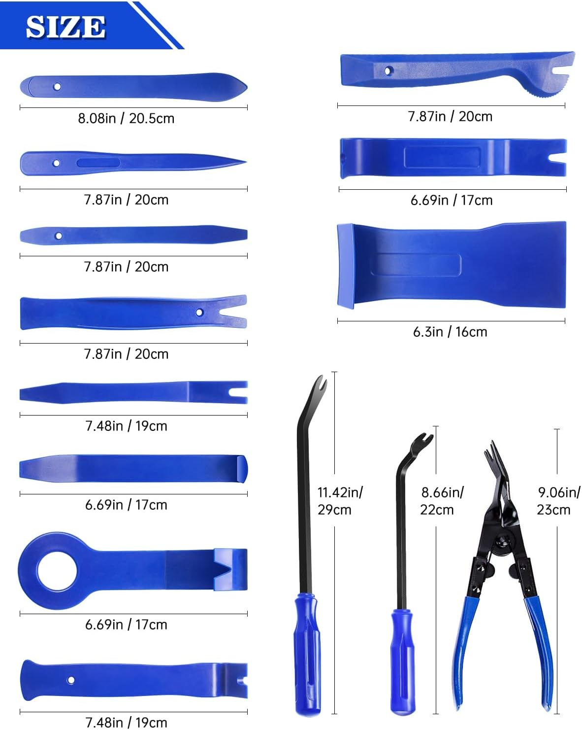 19Pcs Trim Removal Tool Pliers Fastener Pry Tool Automotive Upholstery Removal