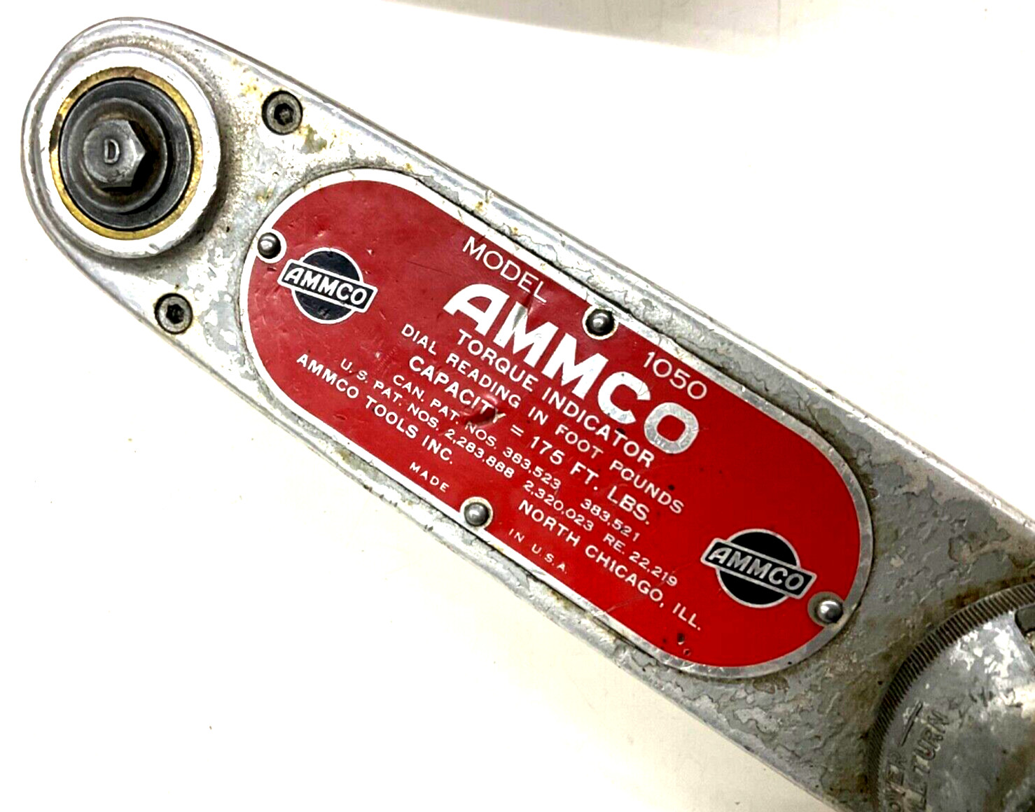 AMMCO TOOLS 1/2” TORQUE INDICATOR WRENCH, CAPACITY: 175 FT/LB, Model 1050
