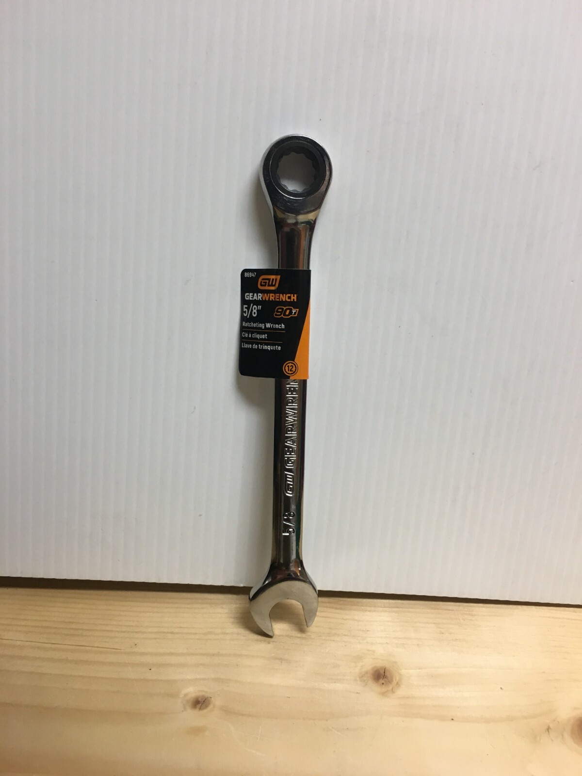 GearWrench 5/8 in. X 5/8 in. 12 Point SAE Ratcheting Combination Wrench 8.201 in