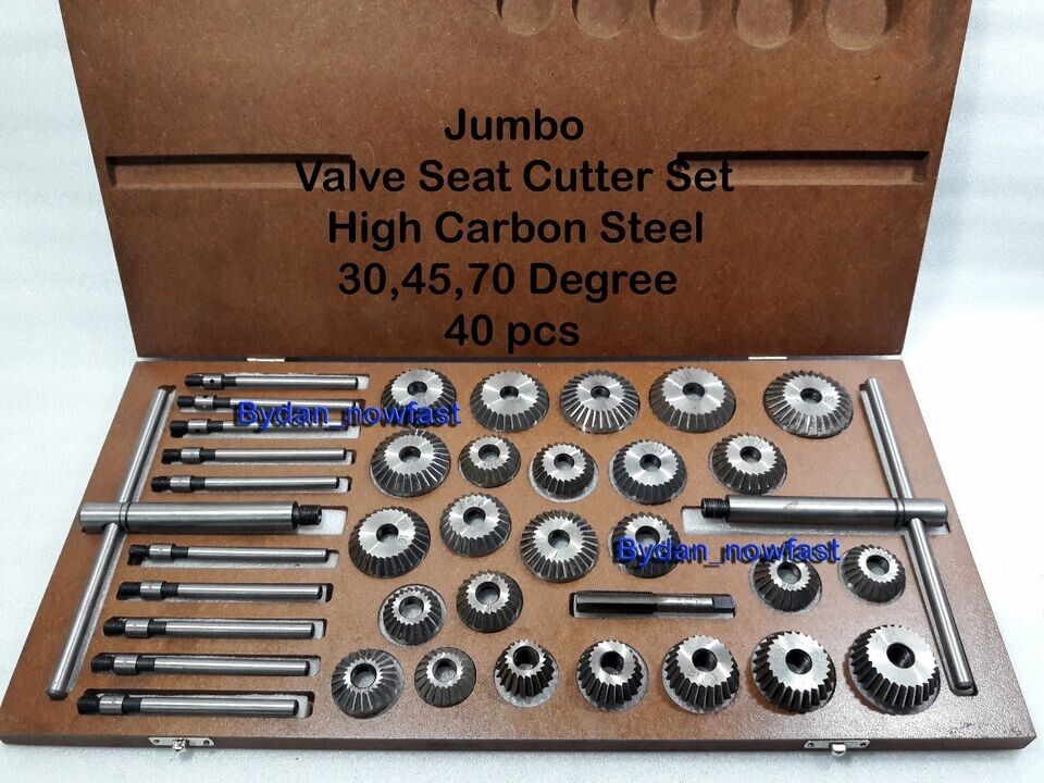 40x VALVE SEAT CUTTER KIT HIGH CARBON STEEL VINTAGE CAST IRON HEAD SEAT RESTORE.