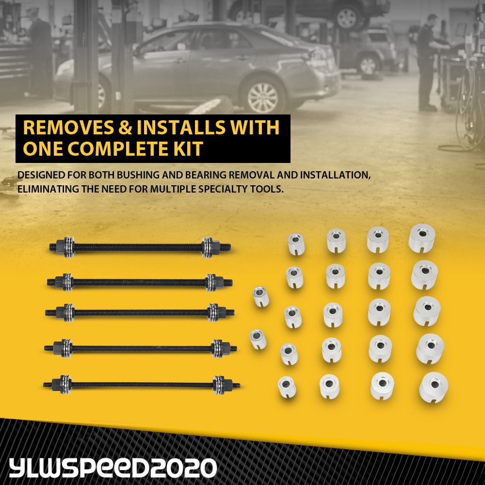 Universal Press & Pull Sleeve Kit Bush Bearing Removal Insertion Tool Set 27PCS