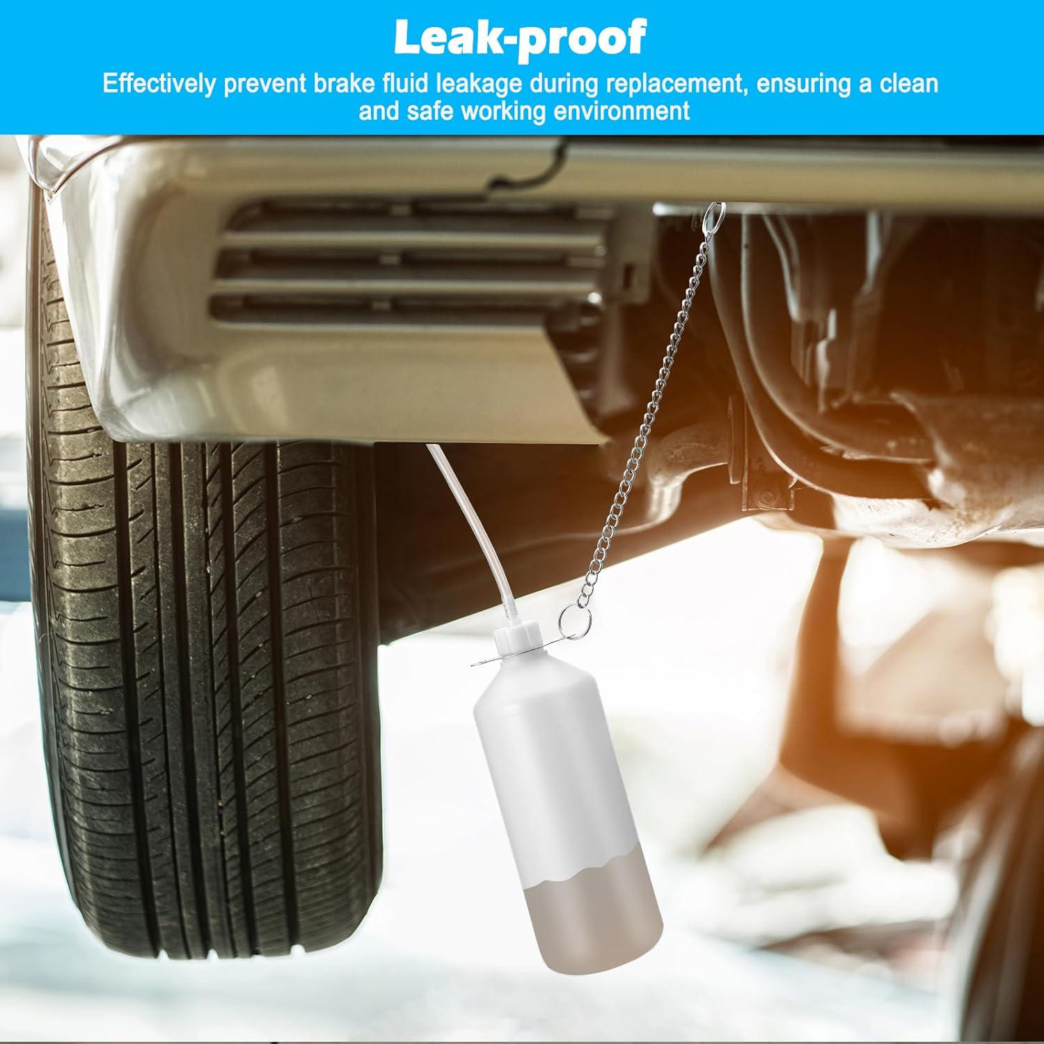 1L Brake and Clutch Fluid Bleeding Bottle with Hanging Hook, Brake Bleeder with