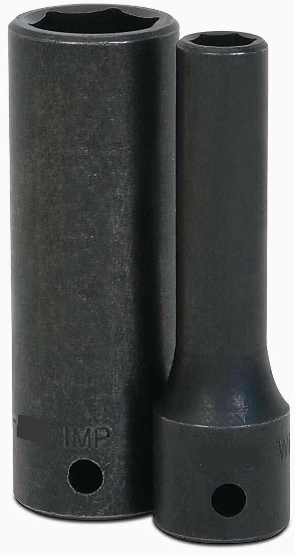 1/2″ Drive Deep Impact Socket, 6 Point, S.A.E, Black Industrial Finish, Williams