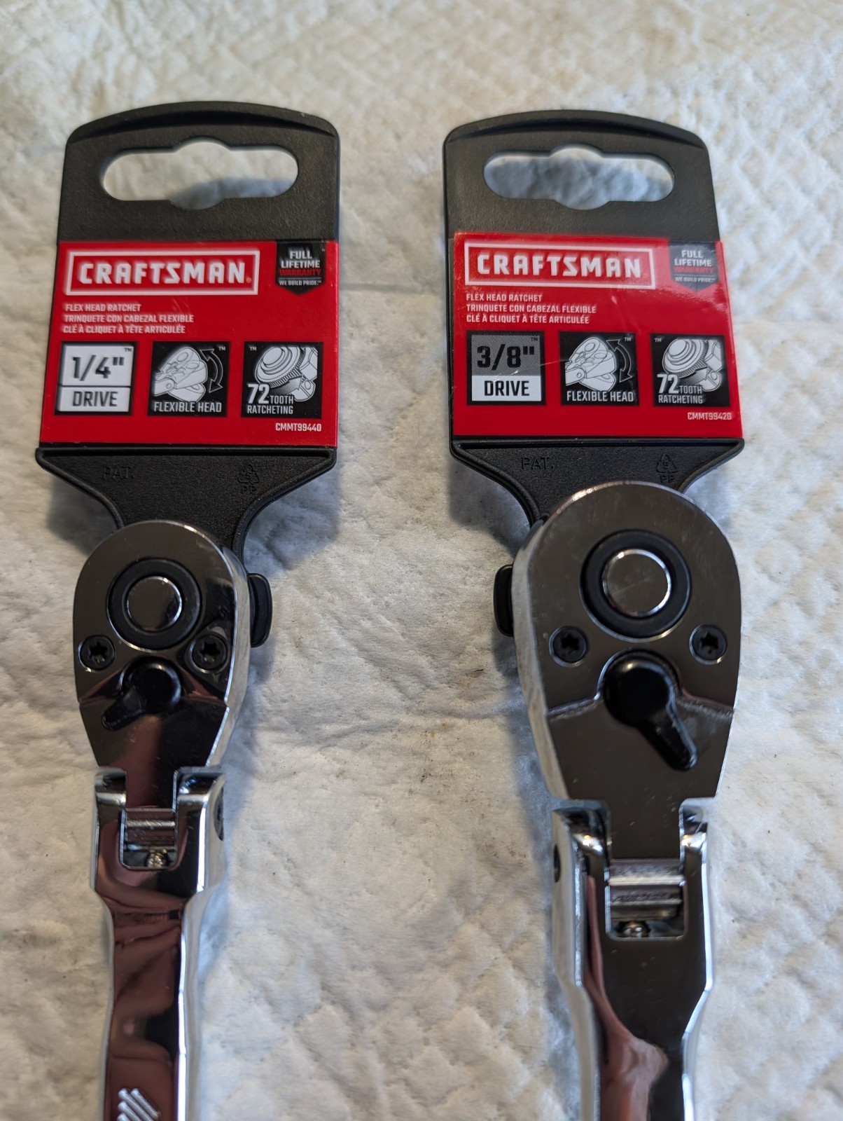 Craftsman Pair Flexhead Ratchets 1/4″/3/8″ Drive(CMMT99420/CMMT99440)