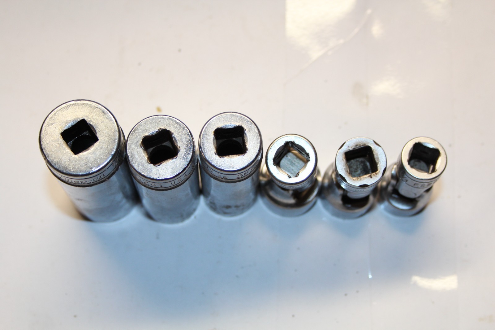 Snap-On 6pc 3/8” Drive SAE Deep & Universal Socket Set SFS221 SFS241 SFS281 FS20