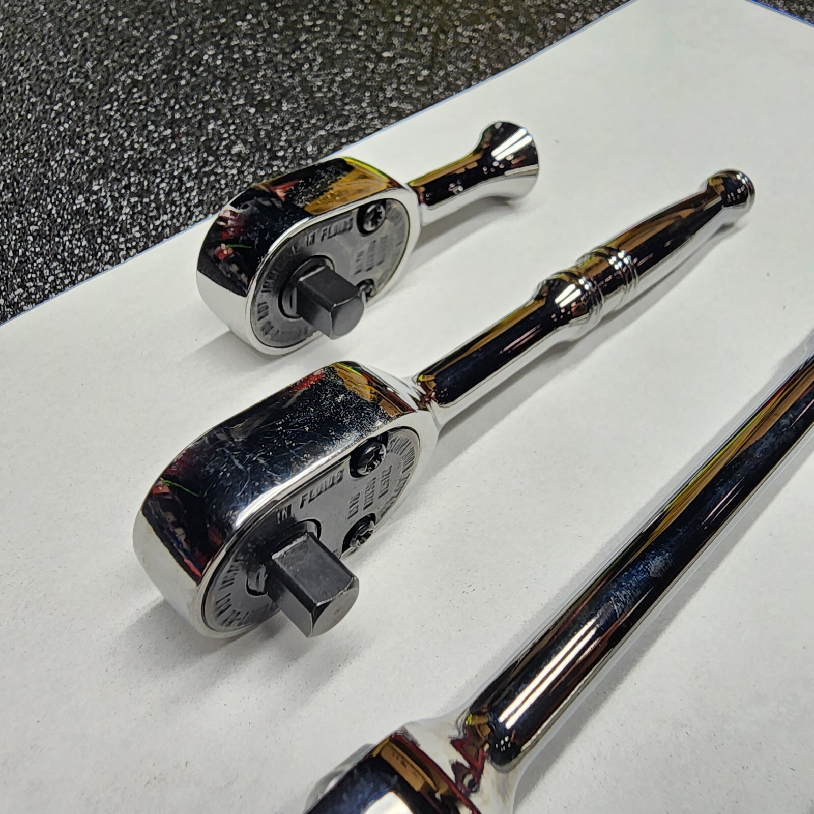 Snap-on Tools USA NEW 4pc 1/4″ Drive Fine Tooth Chrome Handle Ratchet Lot Set