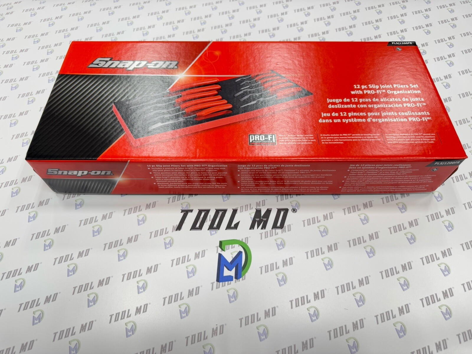 Snap-on Tools USA NEW RED 12pc Master Slip Joint Pliers Foam Set PLSJ1200FR