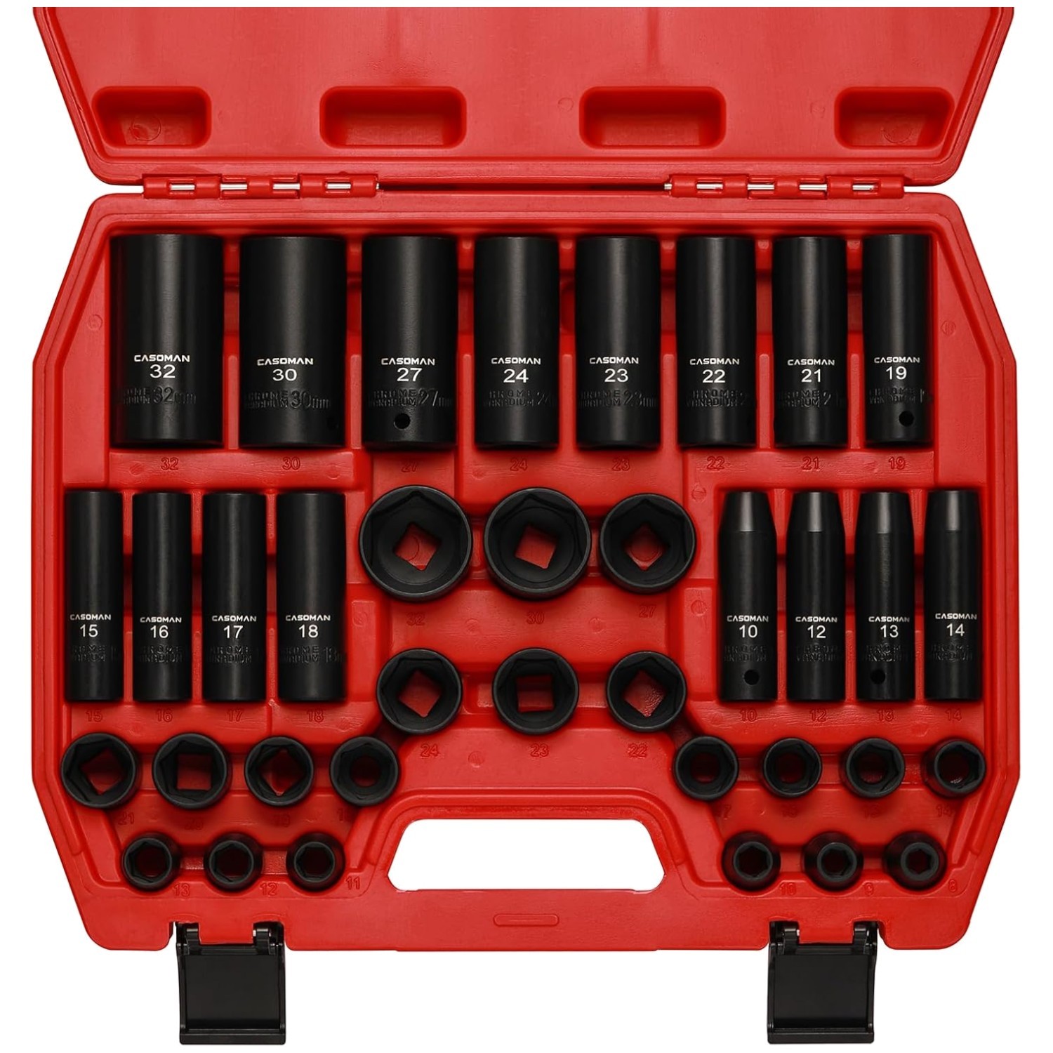 Casoman 36-Piece 1/2″ Drive Metric Impact Socket Set