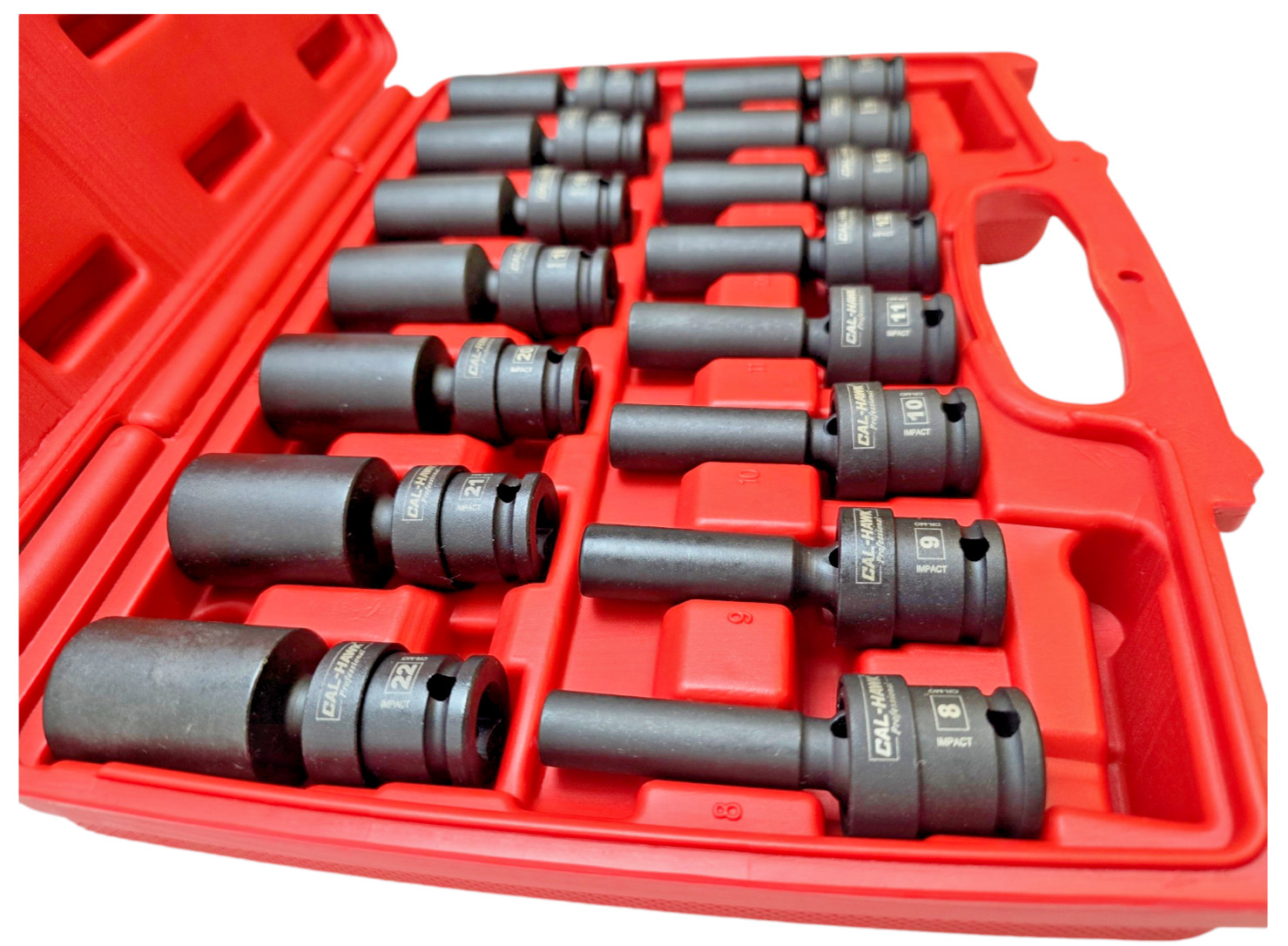 15PC 3/8″DR.Universal Swivel Deep Impact Socket Set(METRIC)PRO Radius 8-22mm Set