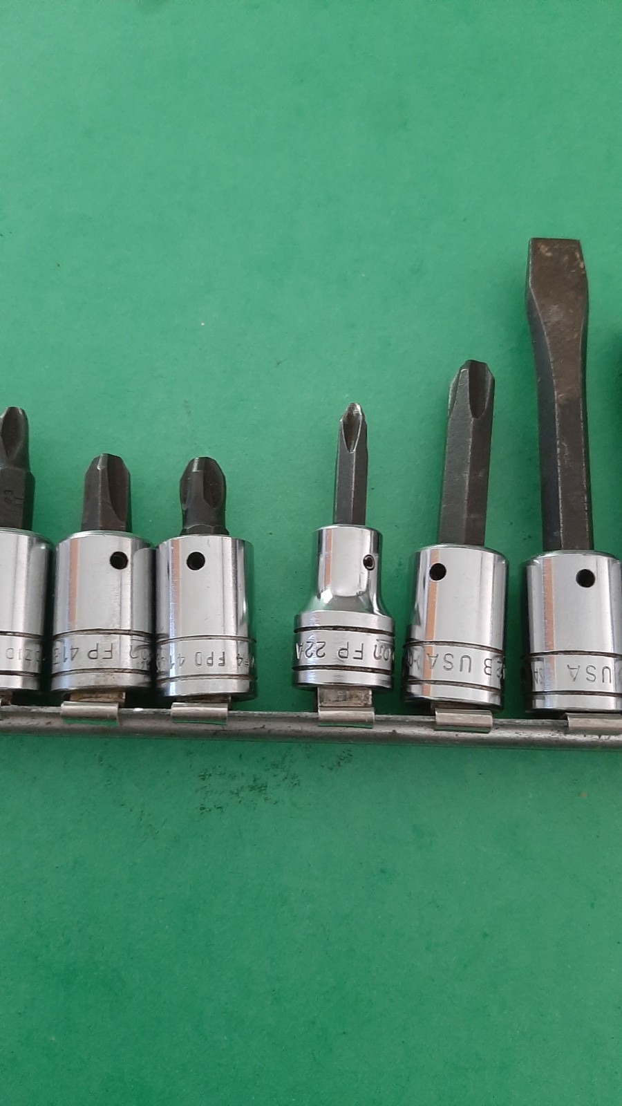 13pc Snap-on Phillips Flat Tip Slotted Head Bit Driver Socket Set 3/8″ Drive