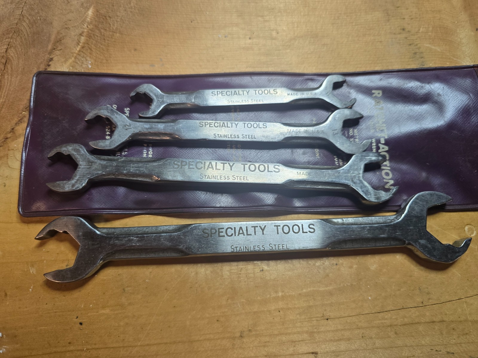Vintage metric Ratchet-Action Speed Wrench Set SWM100 4 Stainless steel