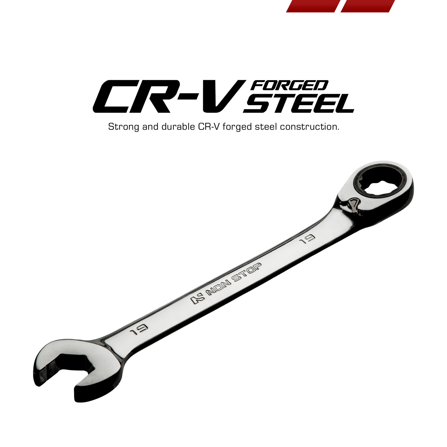 NON STOP Ultrafine Reversible Ratcheting Combination Wrench Set, 12-Piece Metric