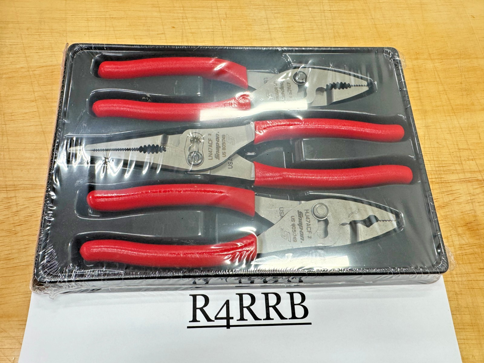 Snap-on Tools USA NEW SEALED RED 3 Piece Soft Grip Pliers Lot Set PL347ACF