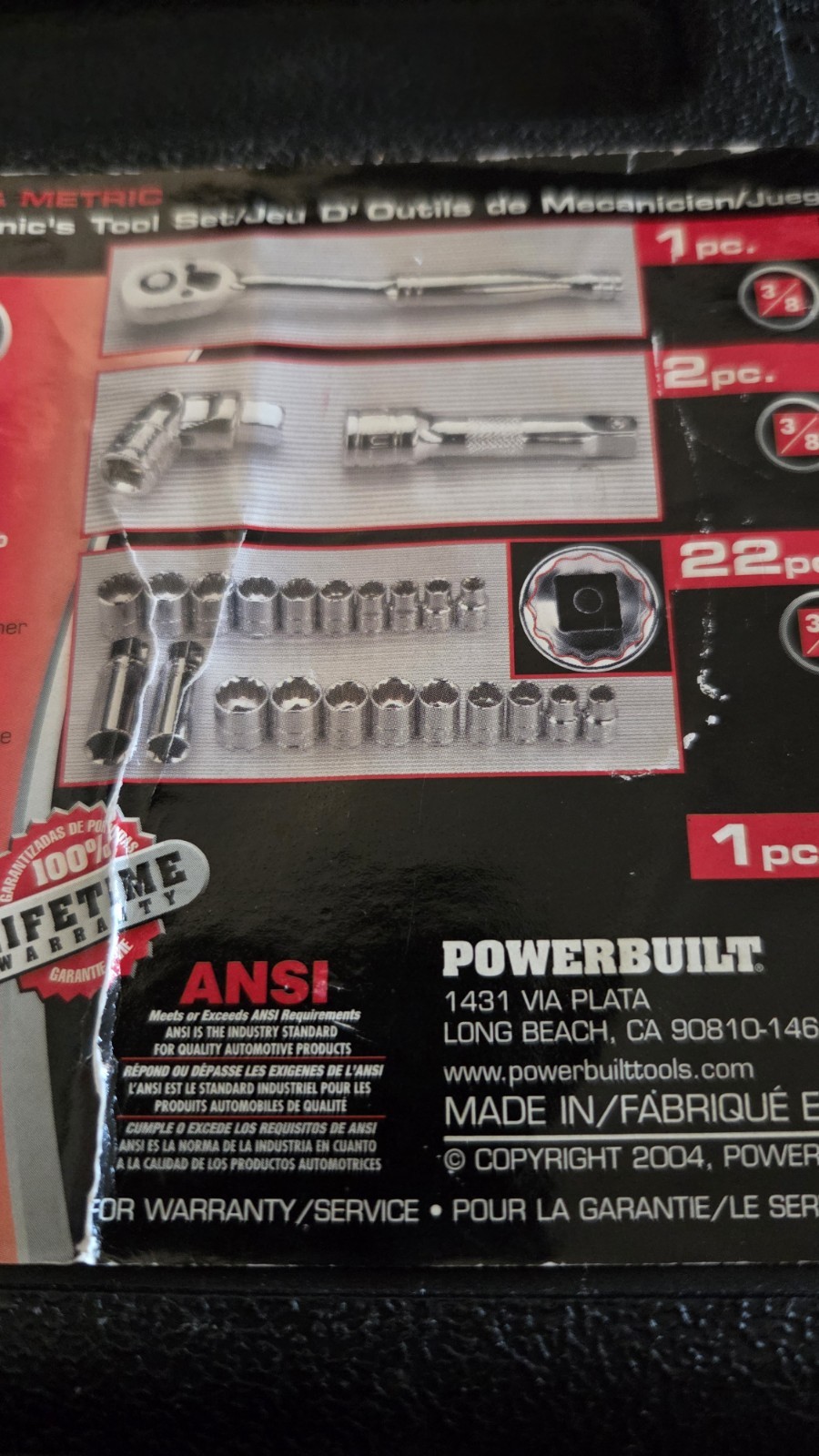 Powerbuilt 26 Pcs 3/8 Socket Set See Photos.