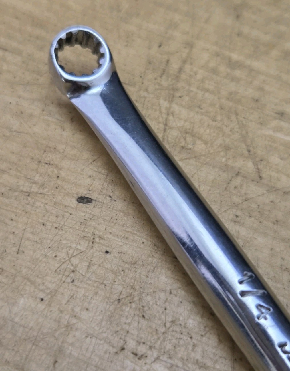 Snap On XDES810 #8, #10, 1/4″ X 5/16″ Hex SAE Spline 15° Offset Box Wrench