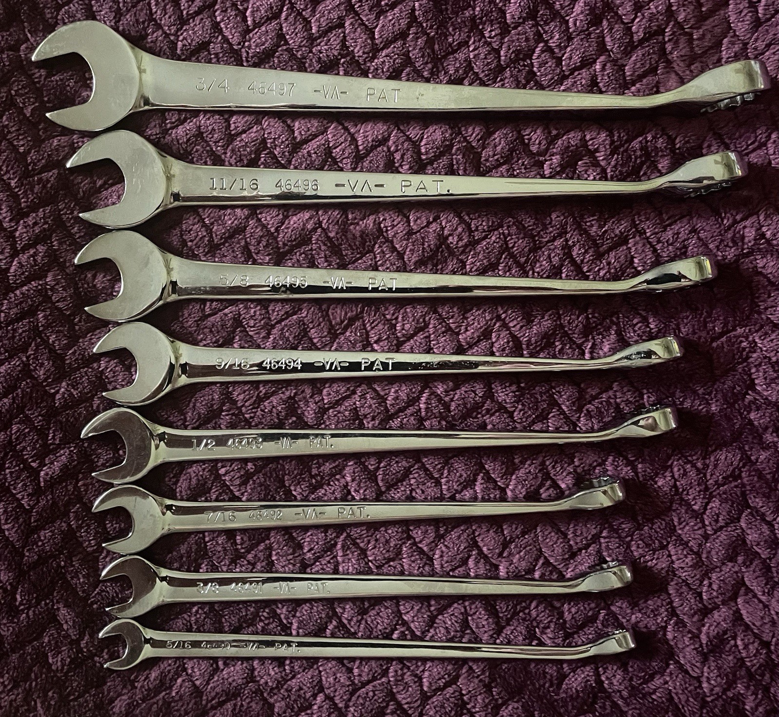 Craftsman Cross-Force SAE Combination Wrench Set 8pc 5/16-3/4 USA 946520