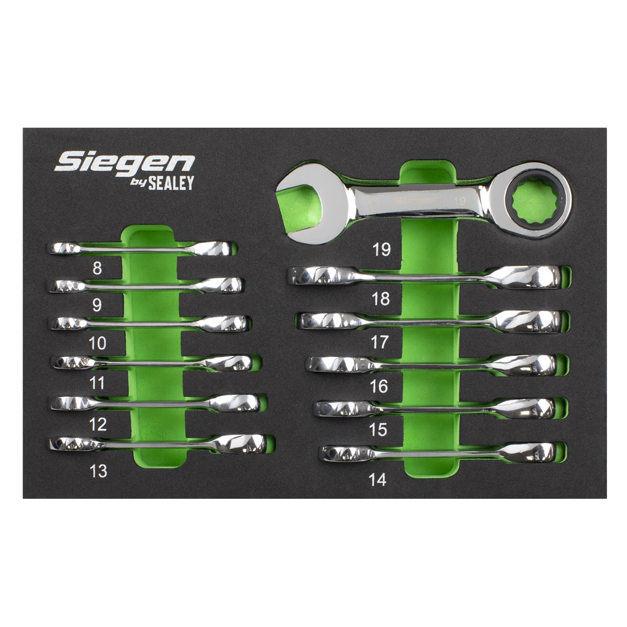 Sealey S0633 Stubby Ratchet Combination Spanner Set 12pc Metric
