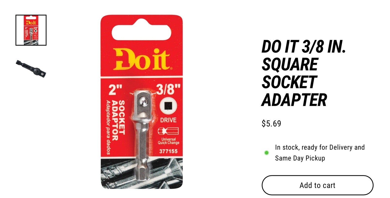 3 EA Do it 3/8 & 1/4 Square Socket Adapter 377147/377155 FOR DEWALT / MILWAUKEE