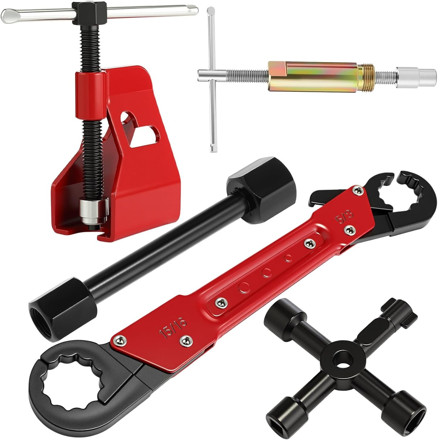5 Pcs Angle Stop Wrench Kit Plumbing Tool, Compression Sleeve Puller for 1/2″…