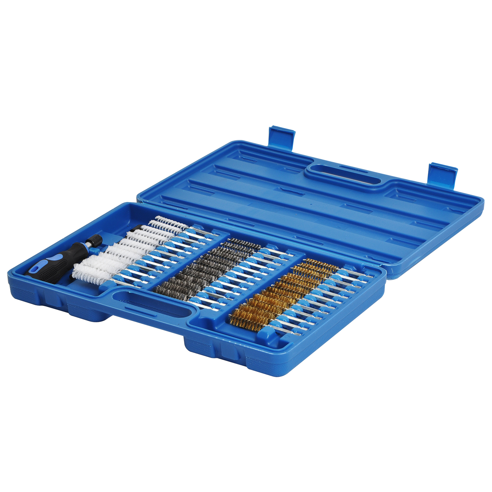 38pc Industrial Wire Brush Set 1/4″ Hex Shank Long Ext. Stainless Steel Nylon