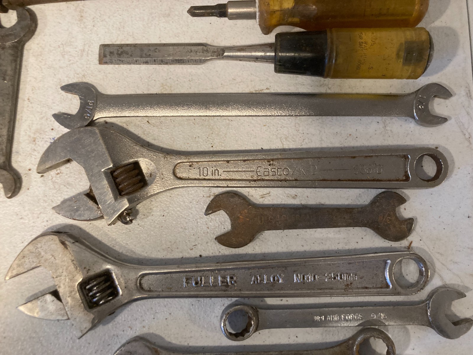Vintage Tool Lot w/ Master Mechanic Metal Toolbox Wrenches Files