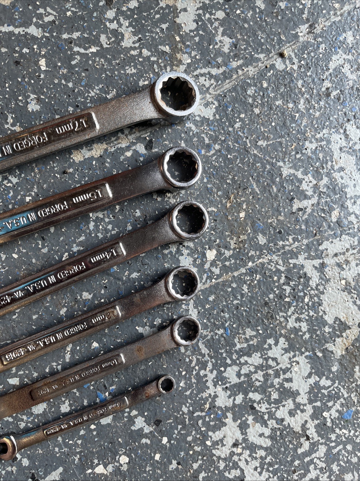 Vtg Craftsman 6 Pc Metric Combination Wrench Set 6 10 12 14 15 17 MM -VA- Series