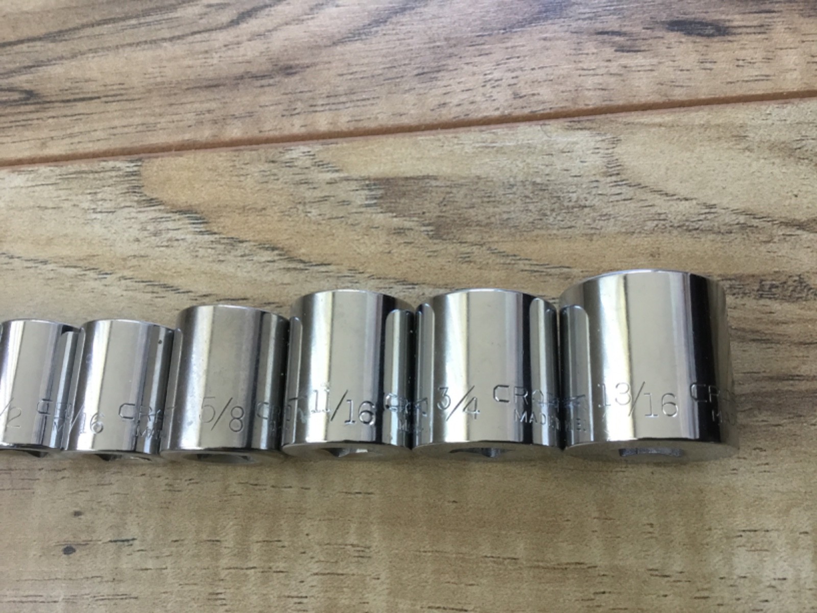 9 Pc CRAFTSMAN 3/8 Drive -G- SAE 12pt Sockets 1/4” – 13/16” Shallow USA