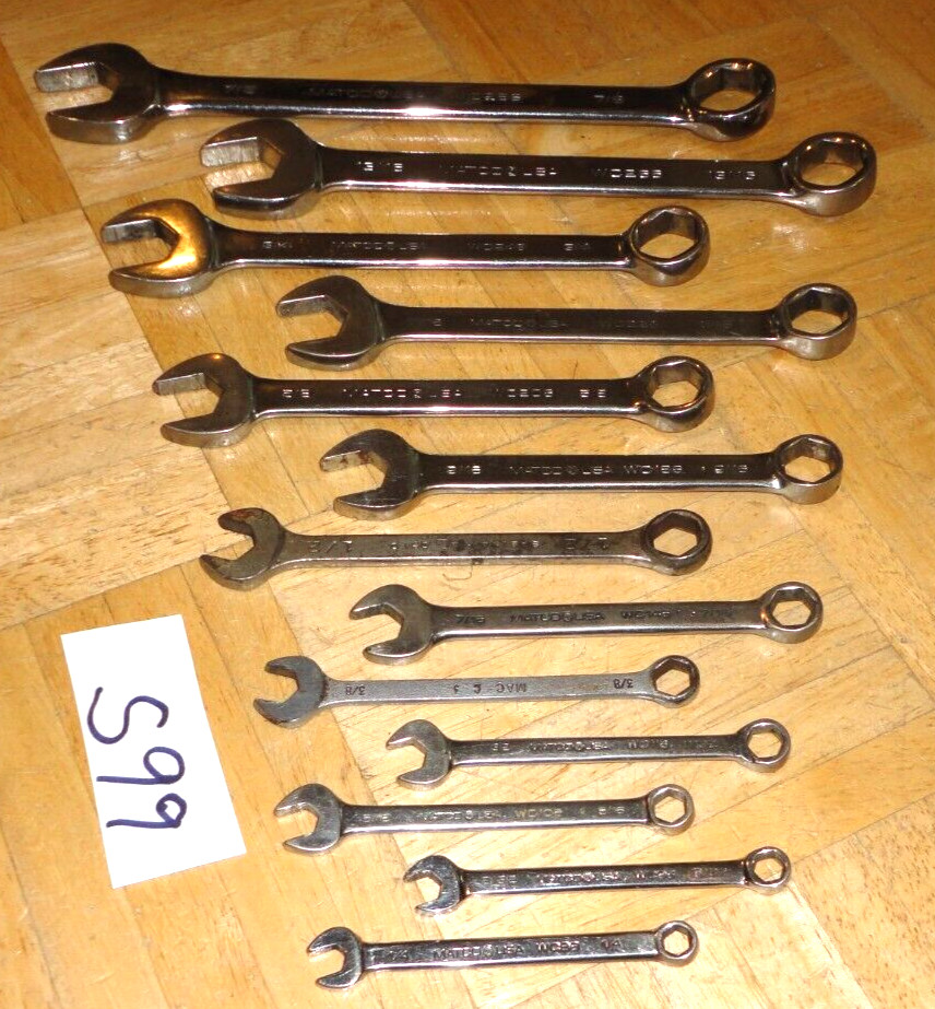 MATCO TOOLS 13 PIECE SAE. SHORT COMBINATION 6 POINT WRENCH SET 1/4 TO 7 /8