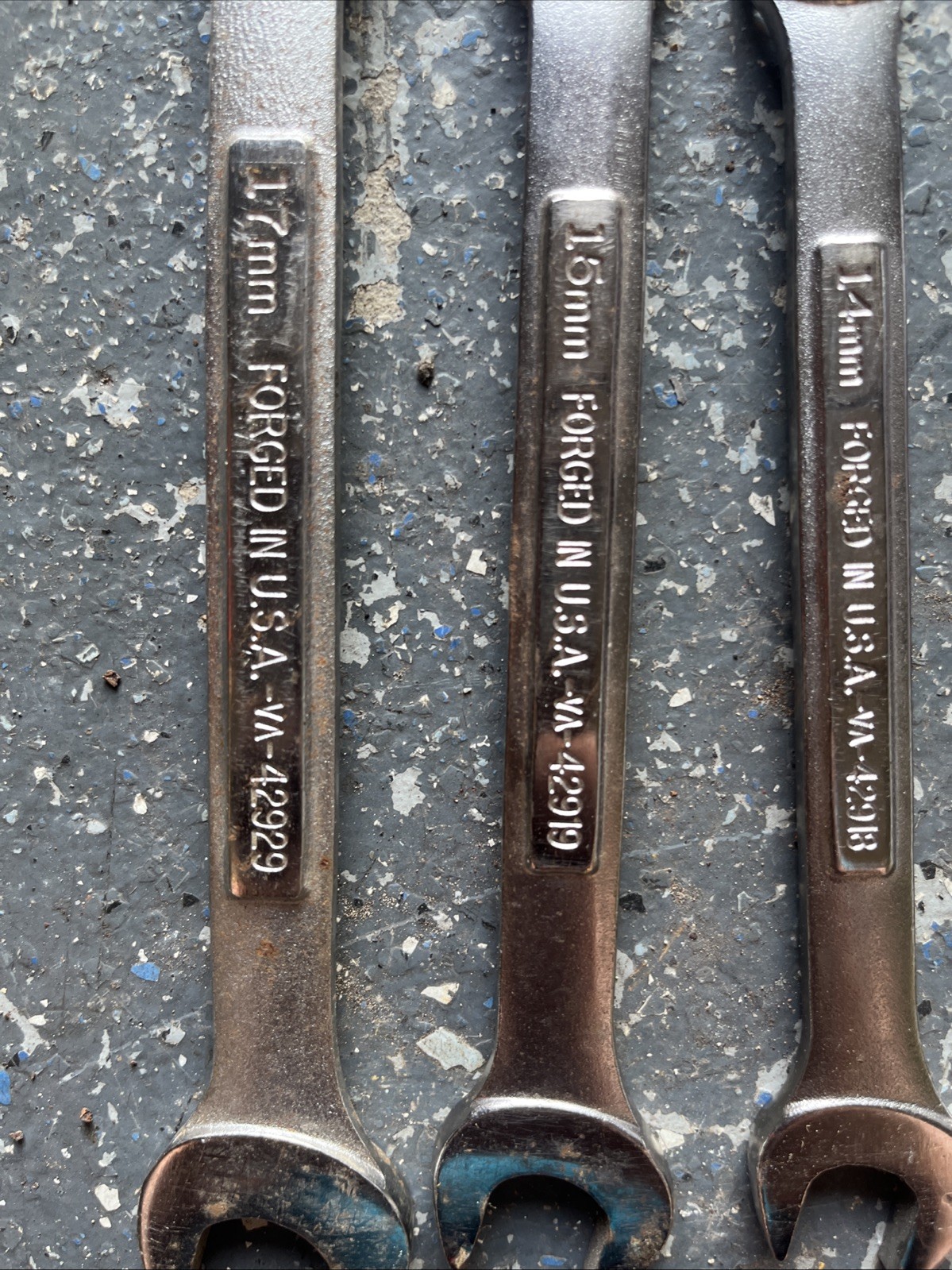 Vtg Craftsman 6 Pc Metric Combination Wrench Set 6 10 12 14 15 17 MM -VA- Series