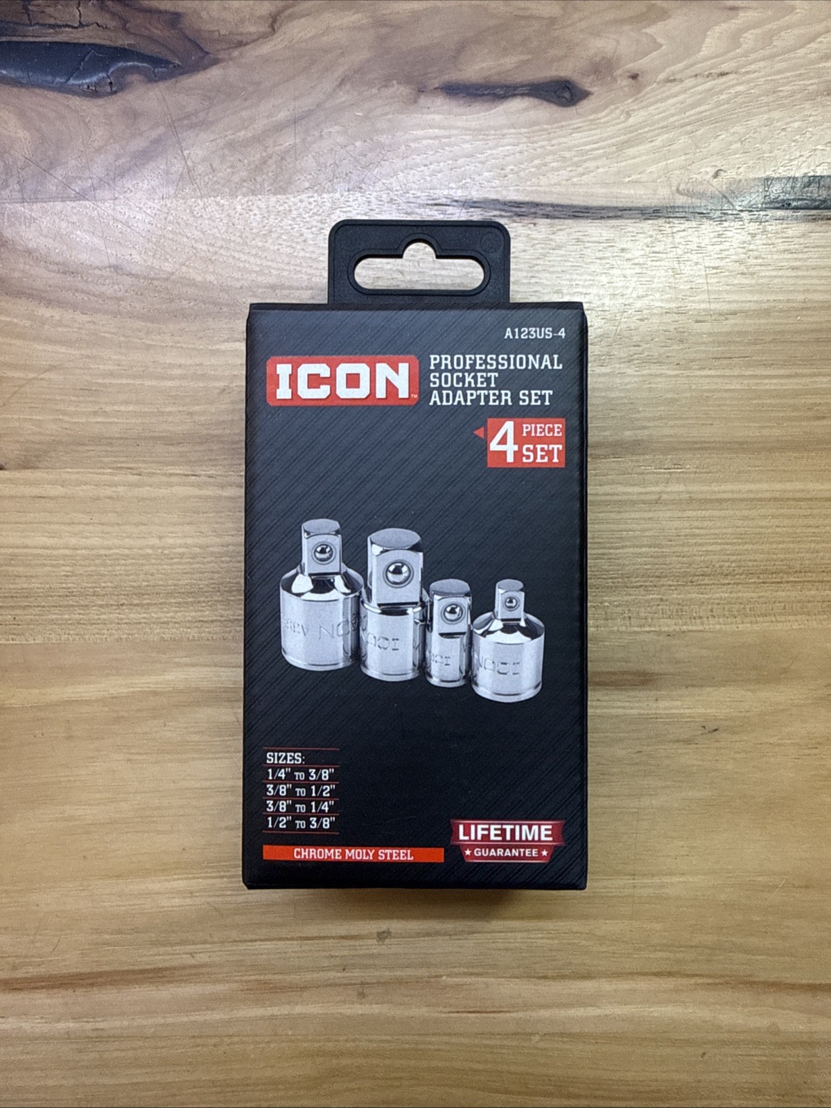 NEW ICON 4 pc Professional Socket Adapter Set A123US-4 57324, NEW