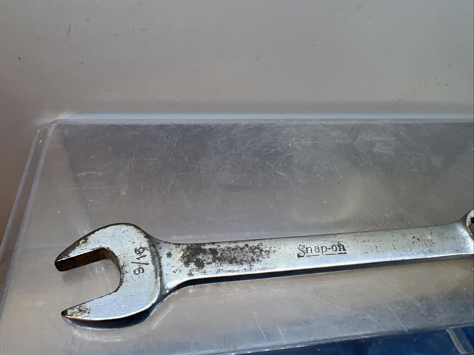 Snap-On OEX180B 9/16″ 12-Point «Short» Combination Wrench USA Newer Logo XLNT