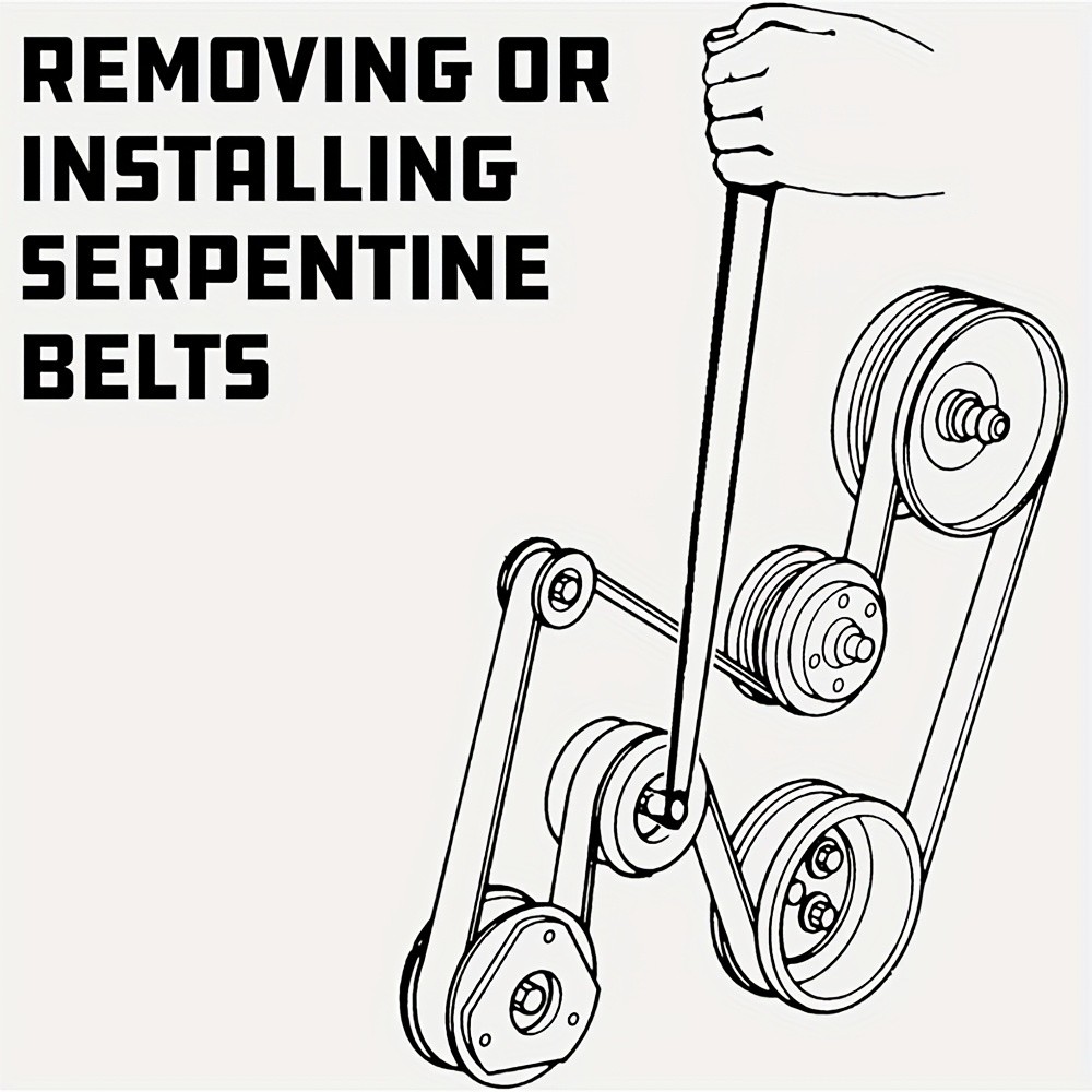 8PC Serpentine Belt Tool Kit 1/2″ 3/8″ Square Universal Belt Removal Wrech
