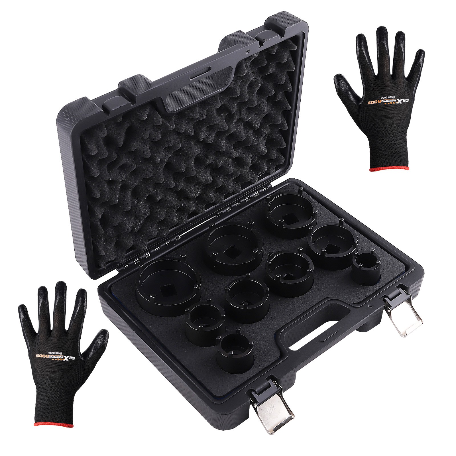 9X 1/2″ 3/4″ KM4-KM12 DRIVE GROOVED LOCK NUTS SOCKET SET & EXTERNAL TEETH